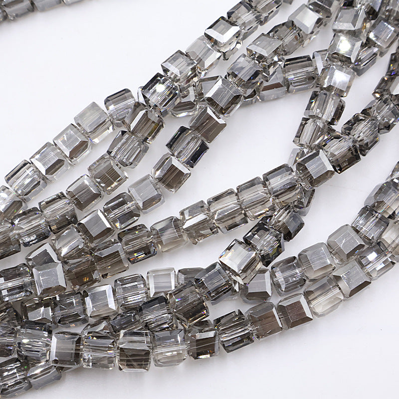 Premium 4/6/8mm Cube Crystal Beads - Serenity Monochrome Collection