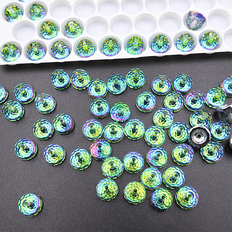 Premium 10pcs 8mm Bell-Shaped Iridescent Beads - Candy Color Series