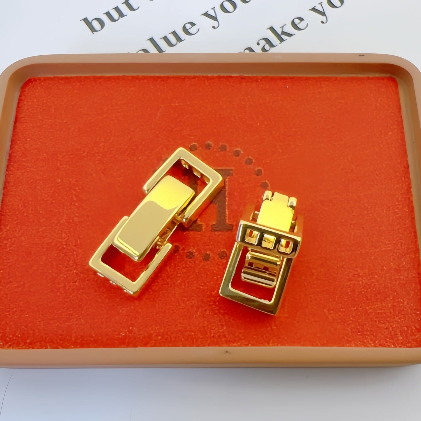 (2pcs)Double & Single Row Square Watch Clasp