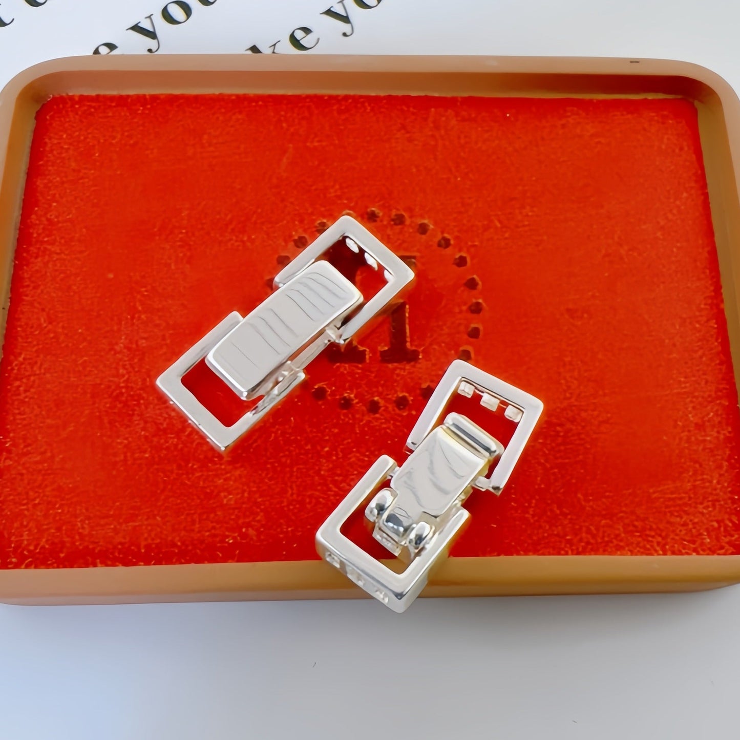 (2pcs)Double & Single Row Square Watch Clasp