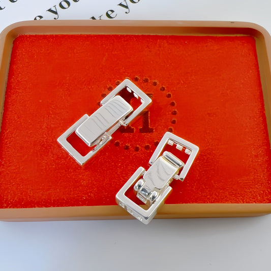 (2pcs)Double & Single Row Square Watch Clasp