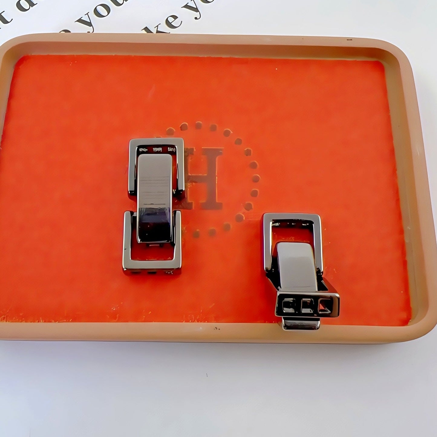 (2pcs)Double & Single Row Square Watch Clasp