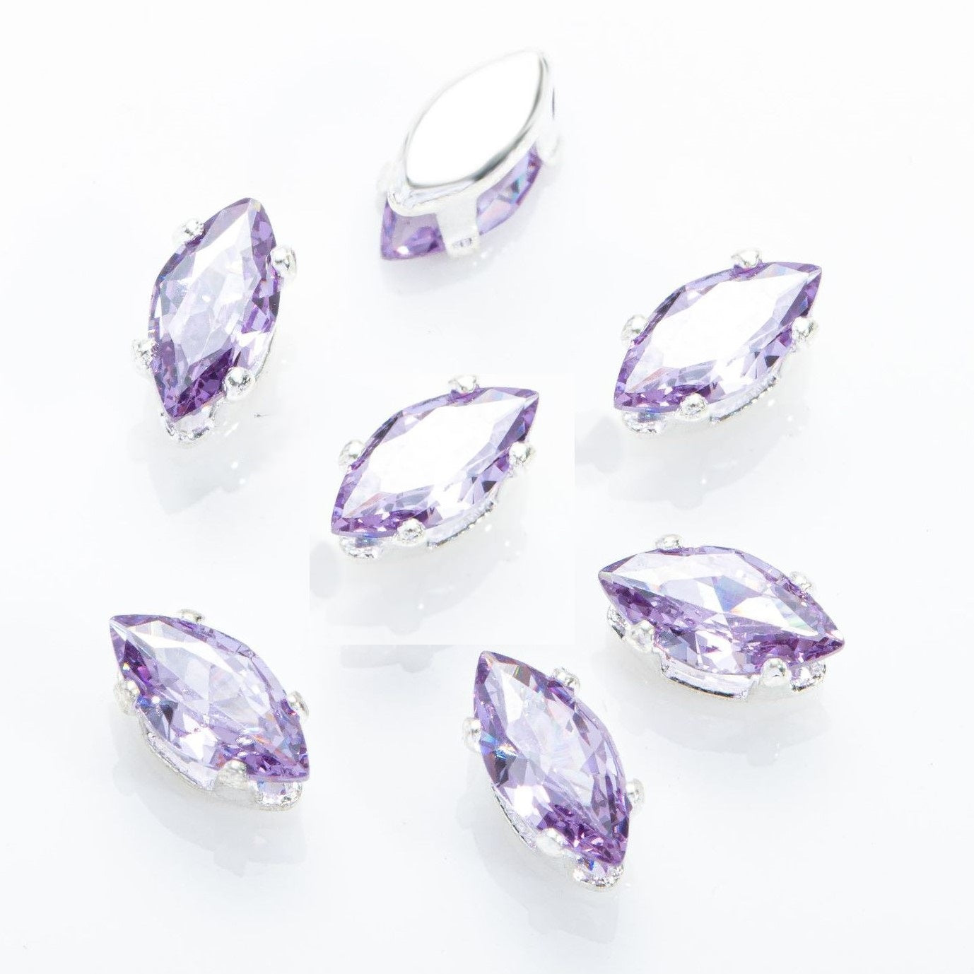 4x8mm Marquise Prong-Set Rhinestone Beads