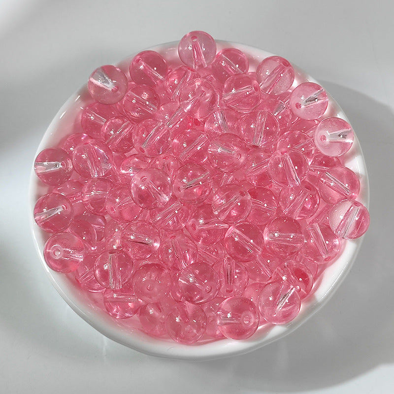 (100pcs)8MM Transparent Jelly Crystals Glass Beads