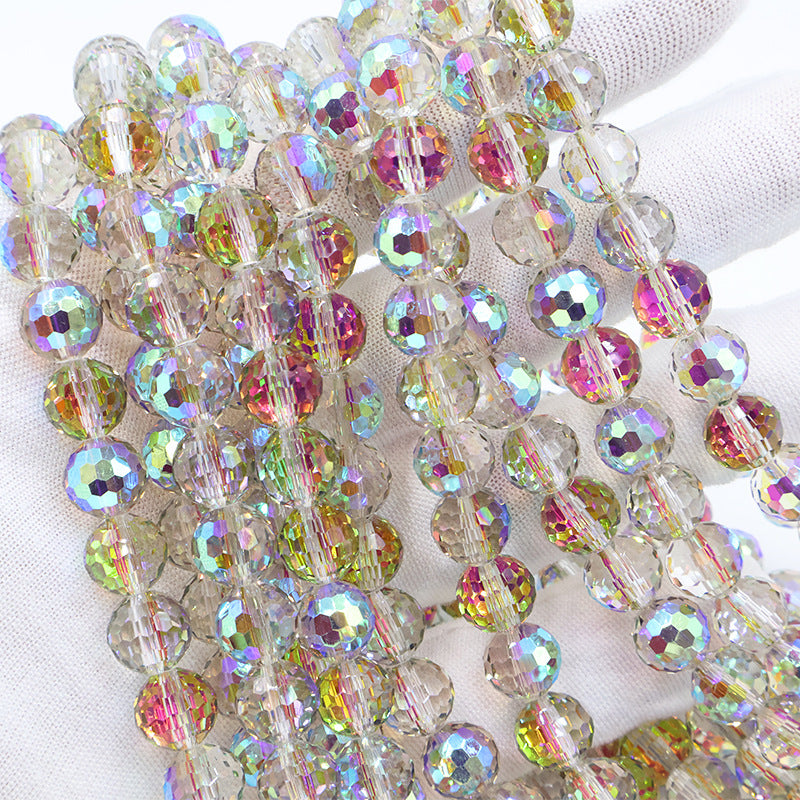 Premium 8MM Disco Round Beads - Half Crystal Series