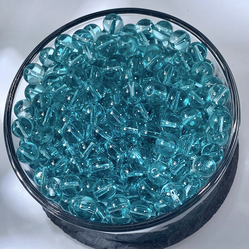 (100pcs)8MM Transparent Jelly Crystals Glass Beads