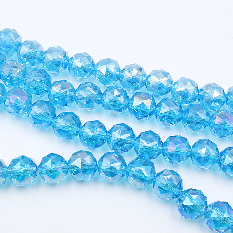 Premium 8mm Round Glossy Glass Beads - Transparent AB Series