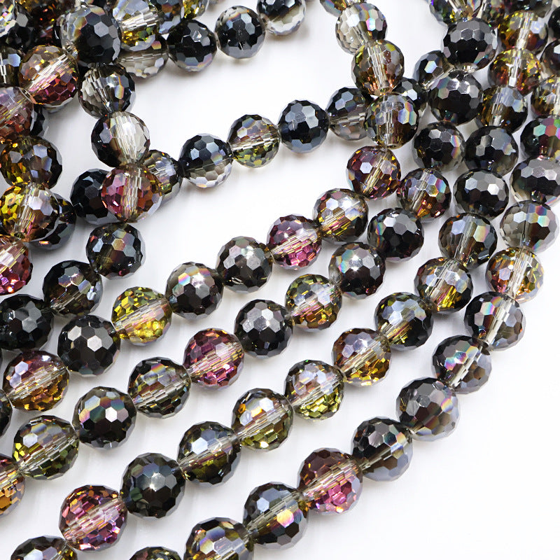 Premium 8MM Disco Round Beads - Half Crystal Series