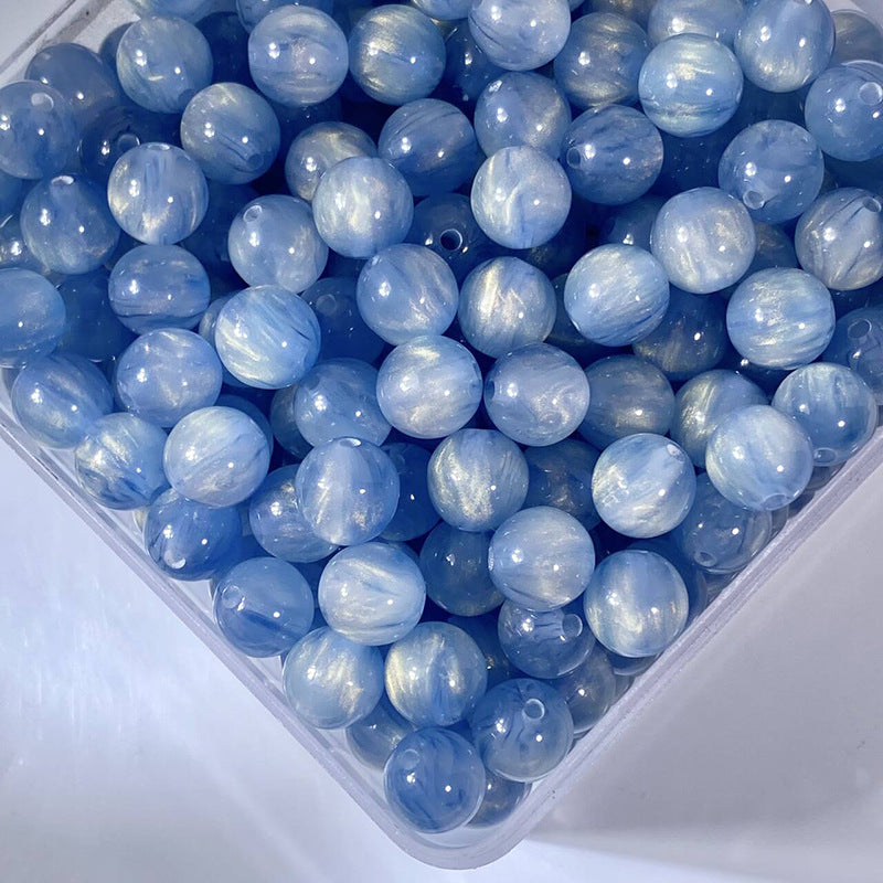 (50pcs)8/10/12/16MM Gilded Resin Beads- Oil-Painted Hues