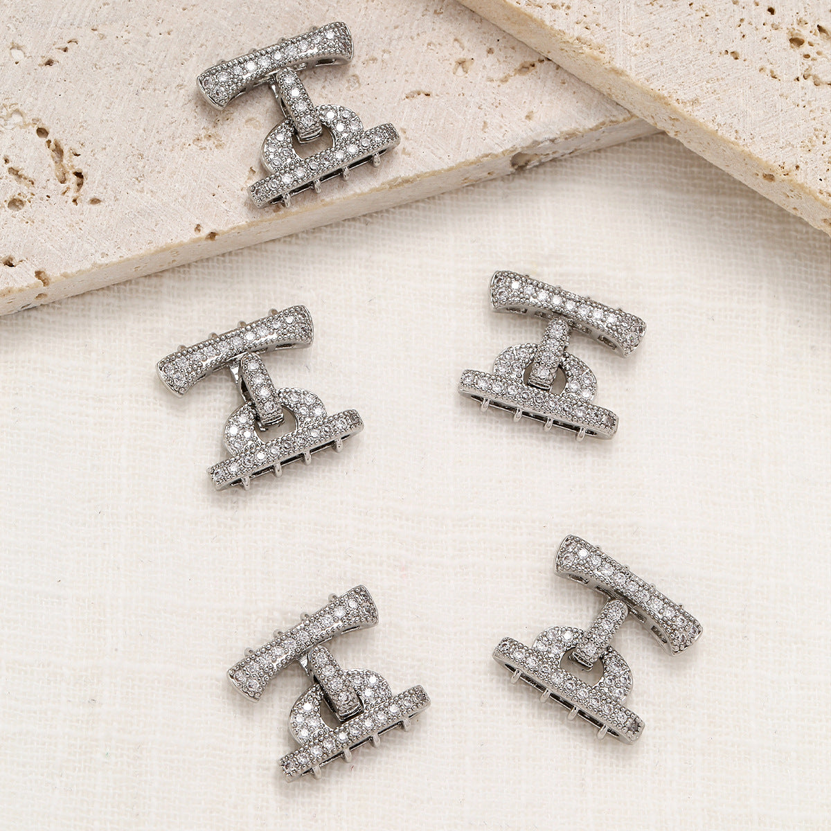 Paved Rhinestone Closure with 4 Rows