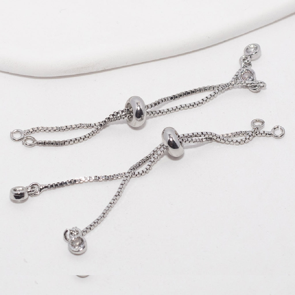 Adjustable Slider Chain With CZ Cubic Zirconia Ends