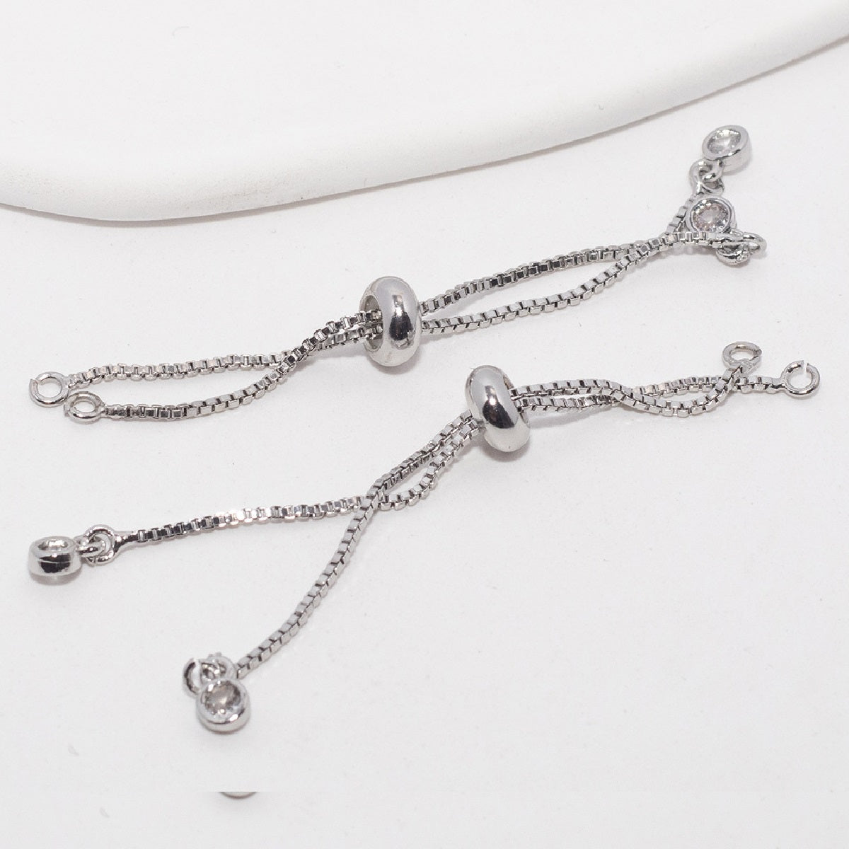 Adjustable Slider Chain With CZ Cubic Zirconia Ends