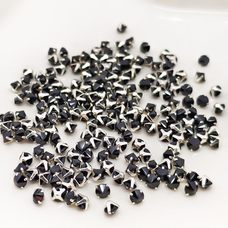 (100pcs)4mm Round Reverse Prong-Set CZ