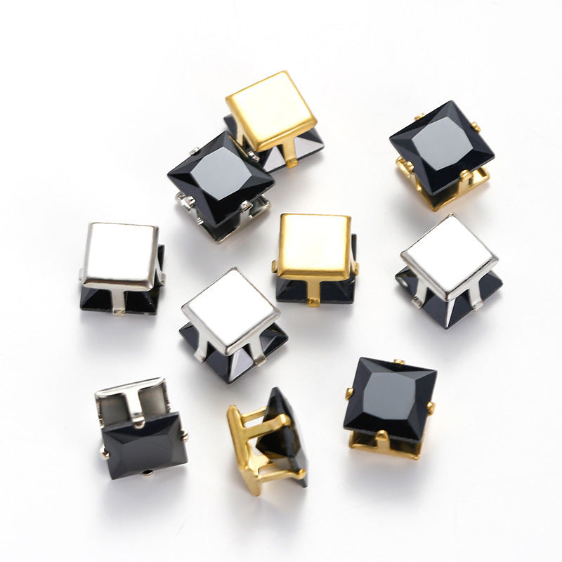 (100pcs)5x5MM Square Prong-Set CZ