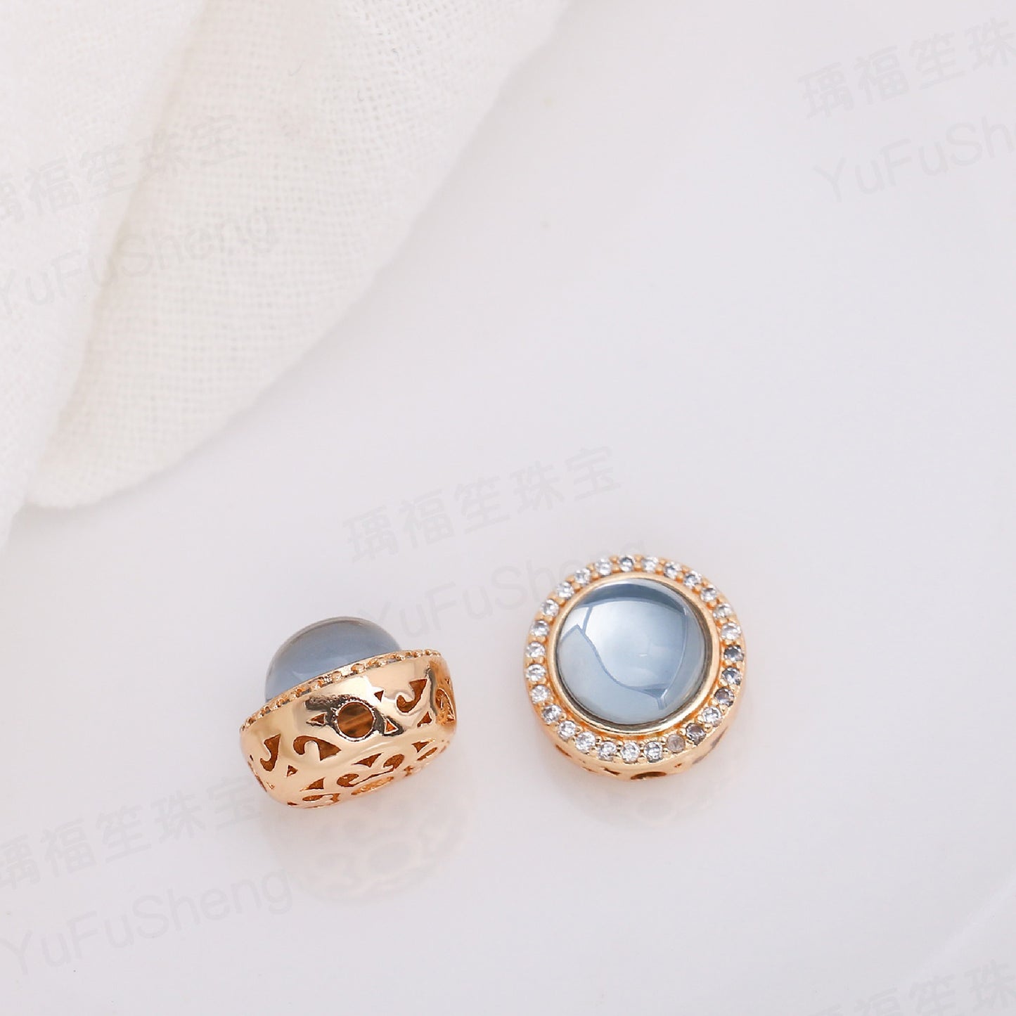 Round Aquamarine Spacer