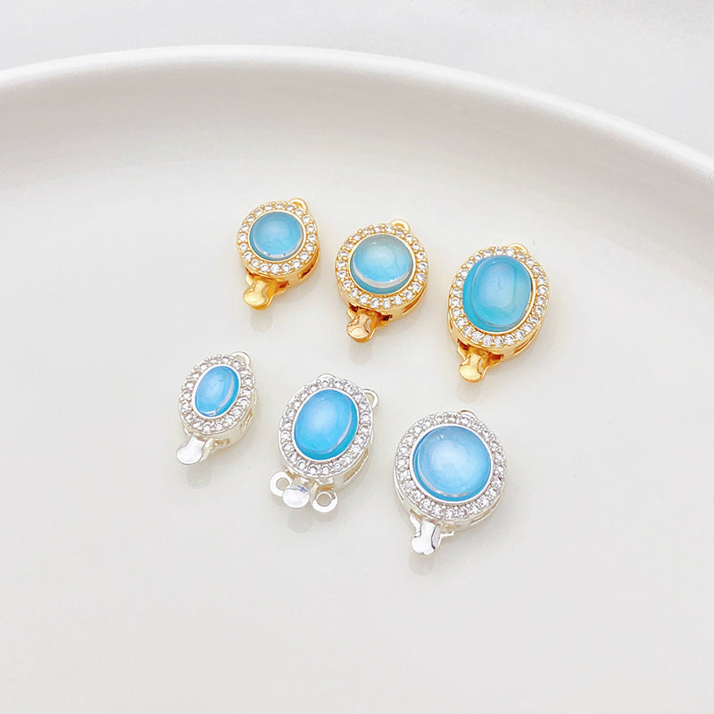 Single/Double Row Blue CZ Connector/Closure