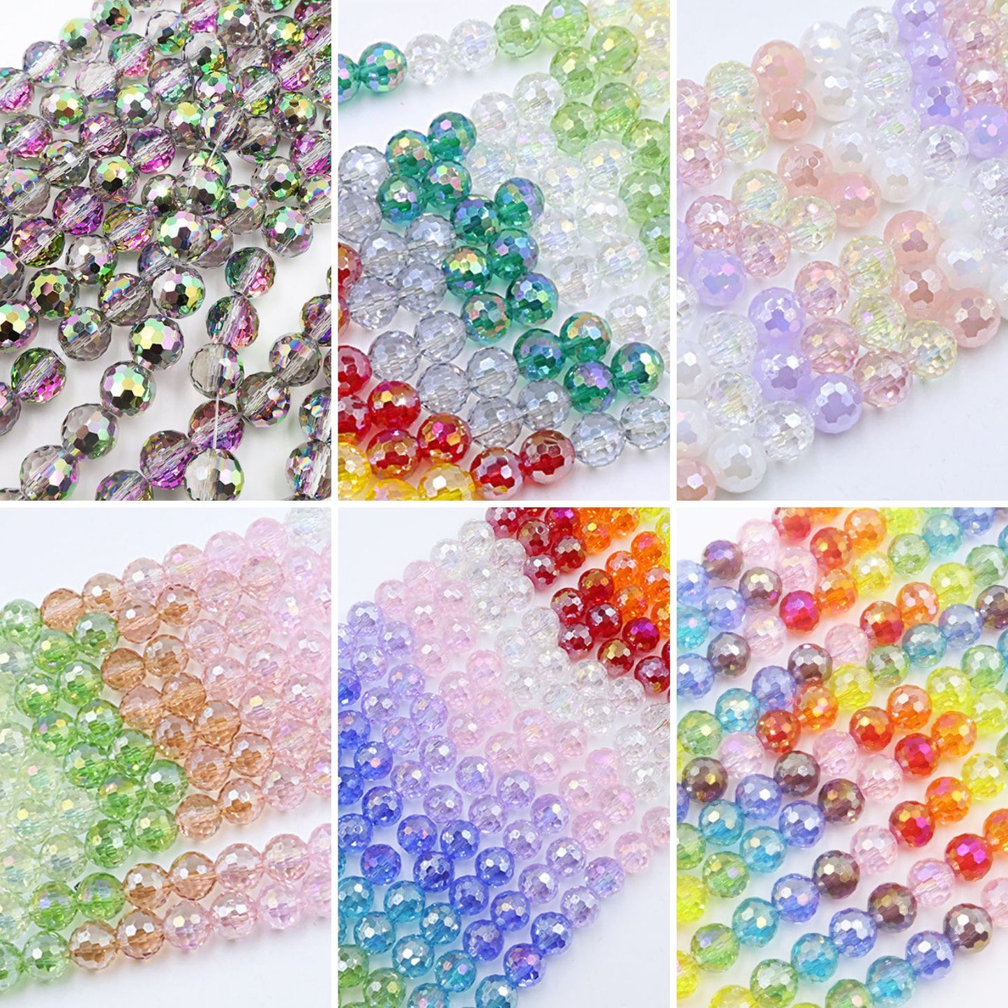 Premium 10MM Disco Round Beads - Rainbow Series