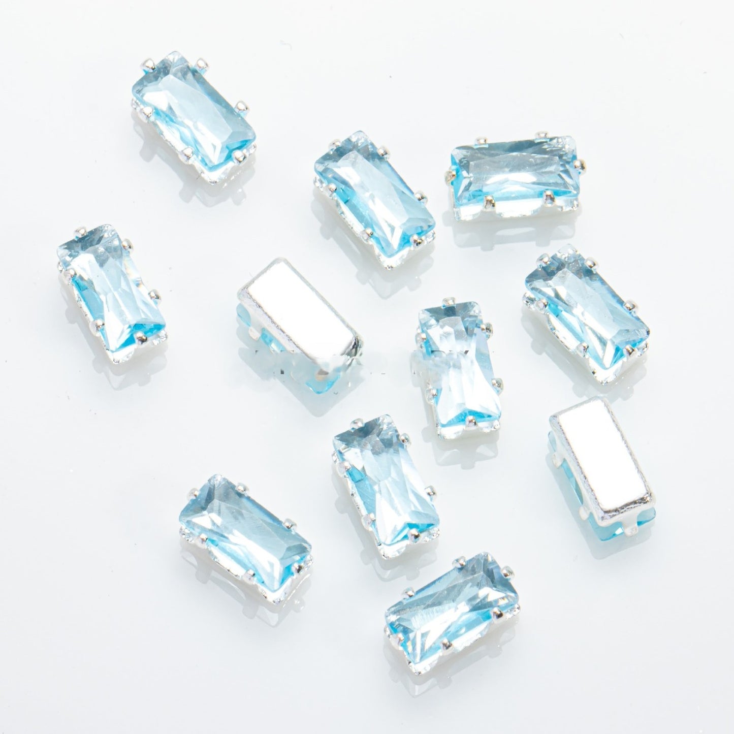 (100pcs)3x6mm Rectangle Prong-Set CZ