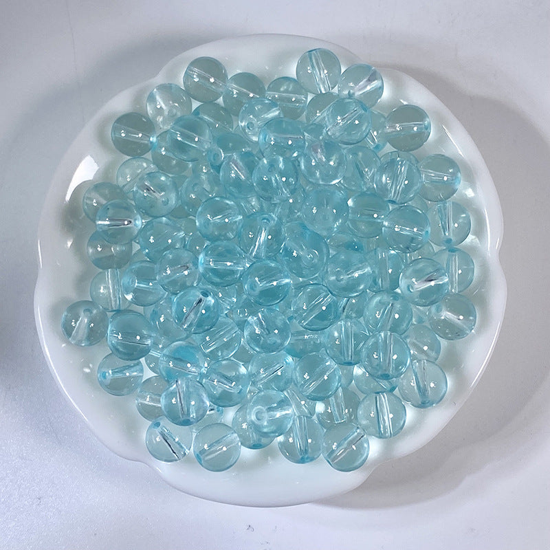 (100pcs)8MM Transparent Jelly Crystals Glass Beads