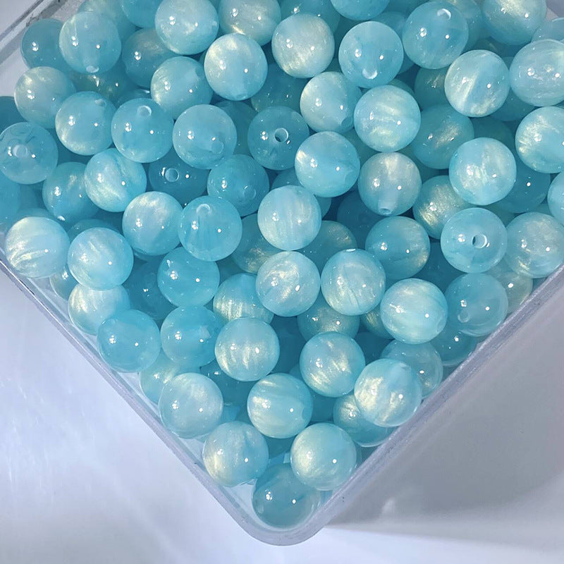 (50pcs)8/10/12/16MM Gilded Resin Beads- Oil-Painted Hues
