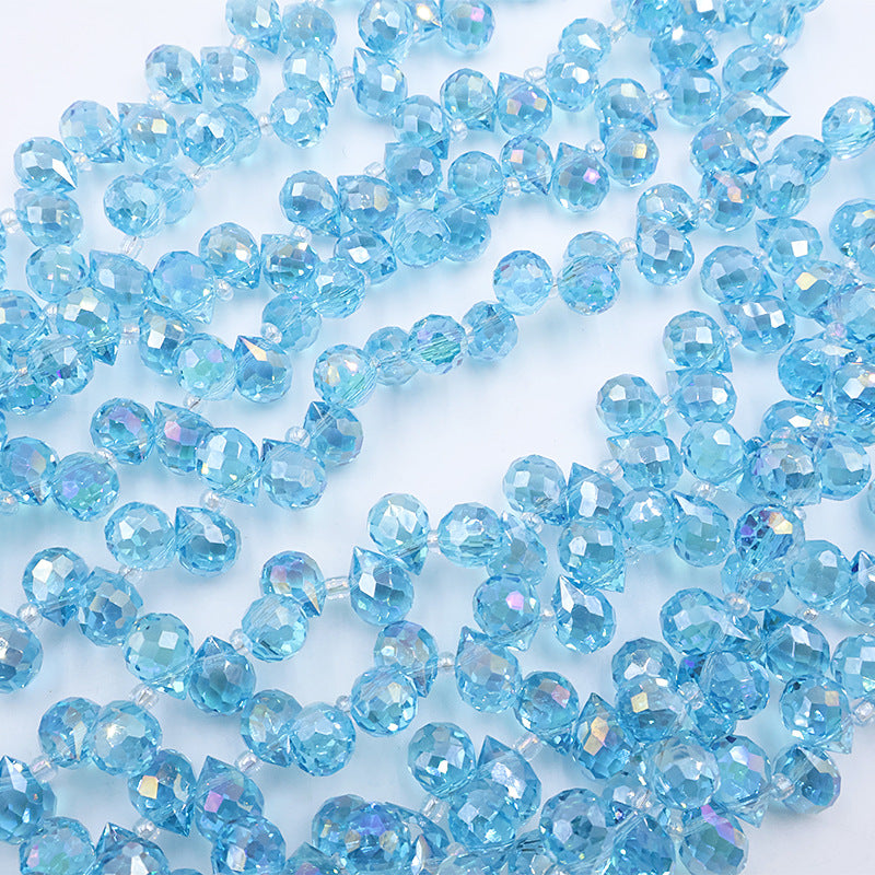 Premium 8MM Teardrop Faceted Beads - Blue Family