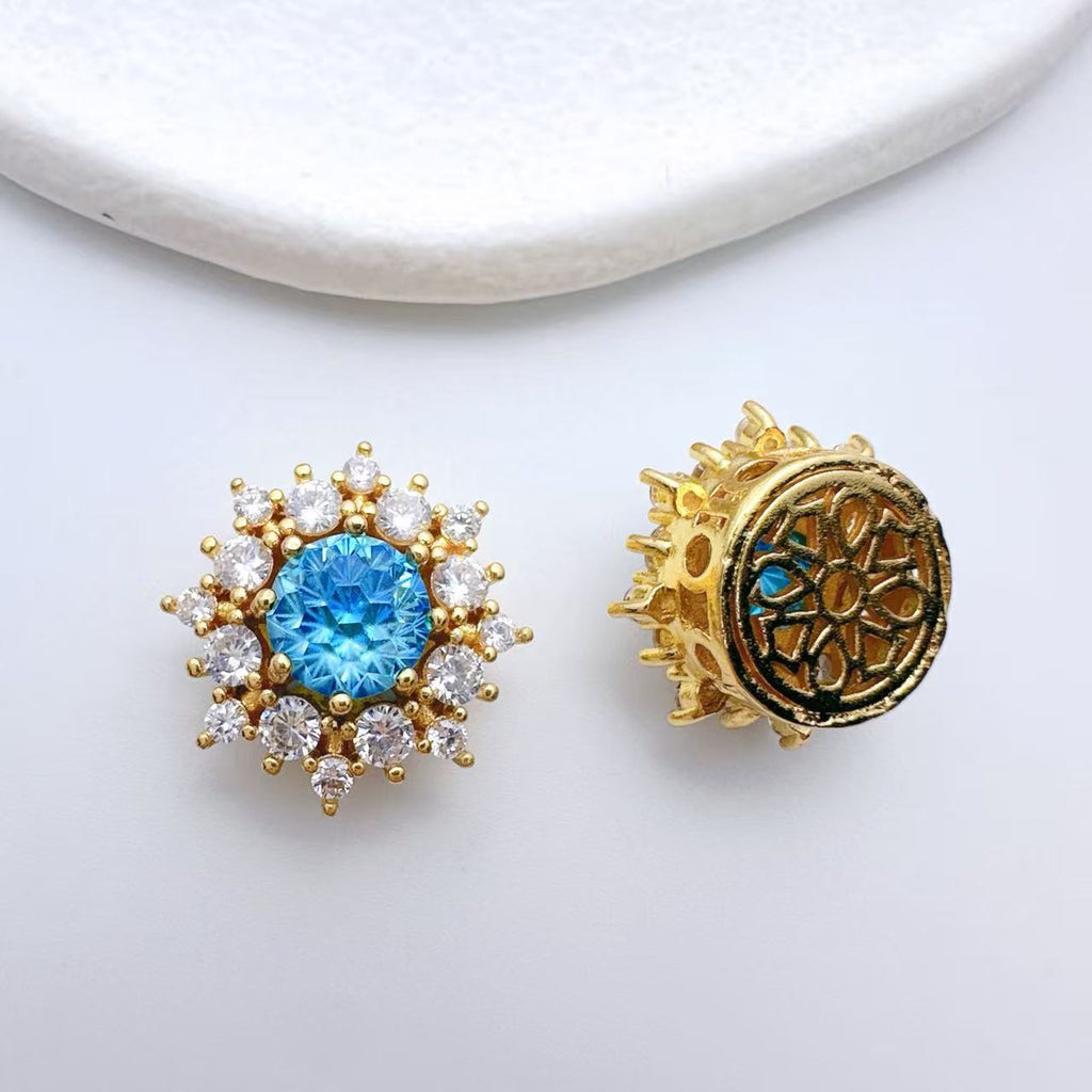 Snowflake Zircon Spacer with Rose Cut Diamond