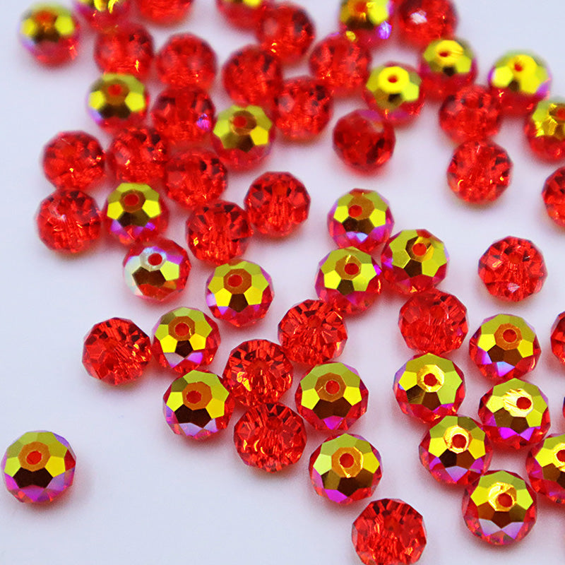 Premium 4/6/8mm Rondelles Crystal Beads-Plated Crest Collection