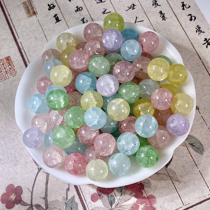 (50pcs)10mm Jade Crackle Glass Beads