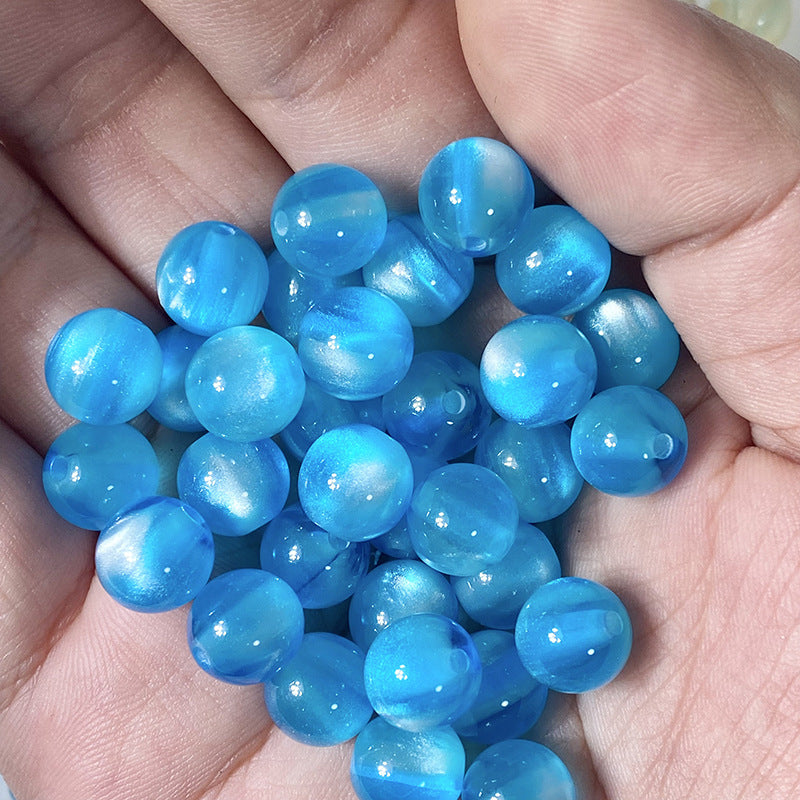 (50pcs)10/12/16mm Frosted Dreamlike Cat's Eye Resin Beads