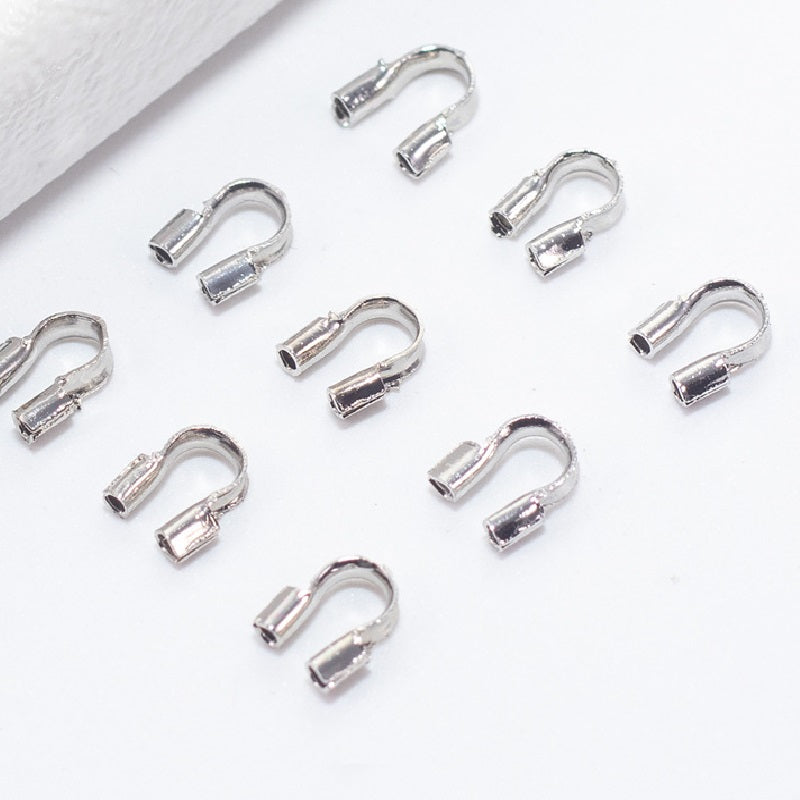 100pcs 4.5mm Plated Brass Wire Guardians, U Shape Thread Protectors