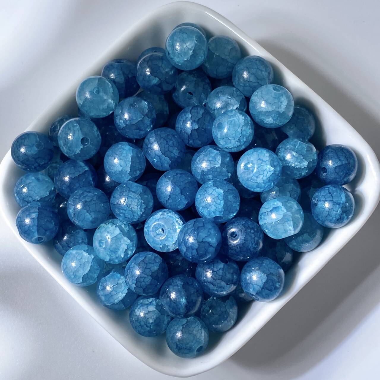 (50pcs)10mm Jade Crackle Glass Beads