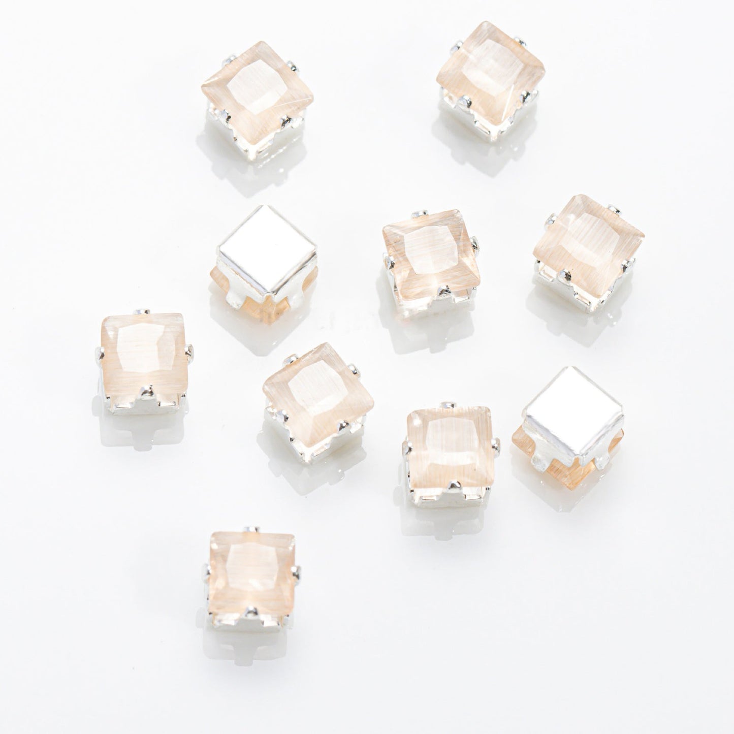 4mm Cat Eye Square Zircon Beads