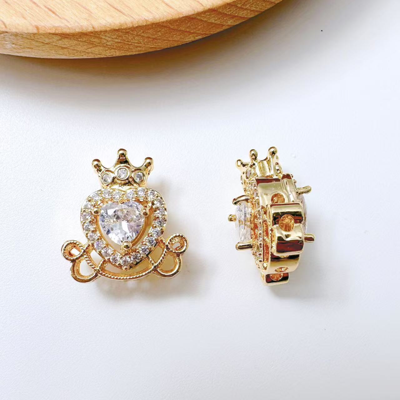Crown Shape CZ Spacer Bead-10pcs
