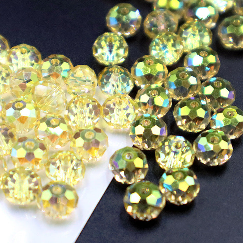 Premium 4/6/8mm Rondelles Crystal Beads-Plated Crest Collection