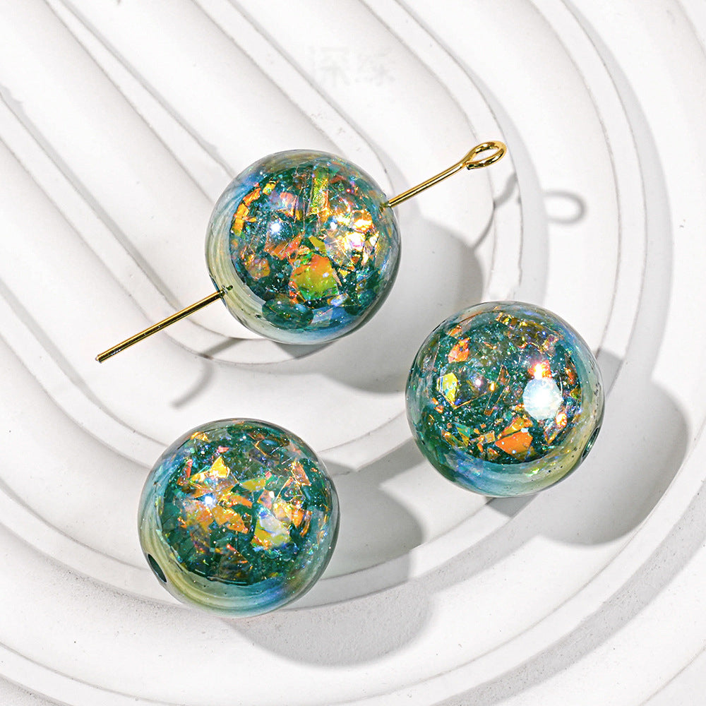 Round Beads - Opal Rainbow Fire Series