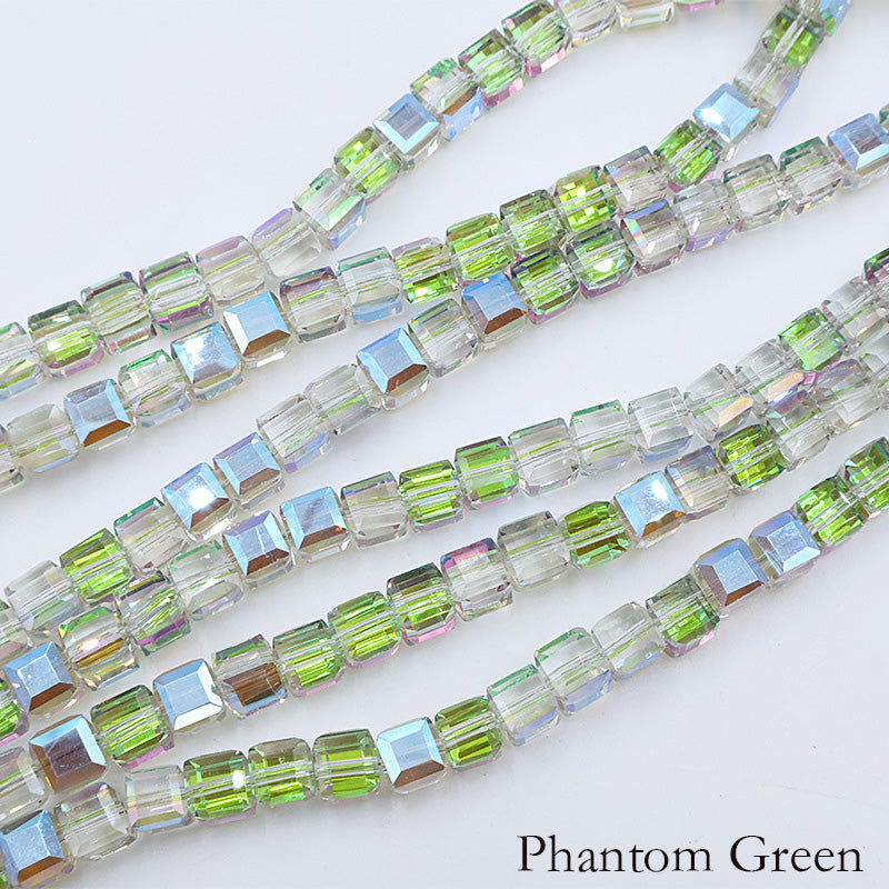 Premium 4/6/8mm Cube Crystal Beads - Ember Gilt Collection