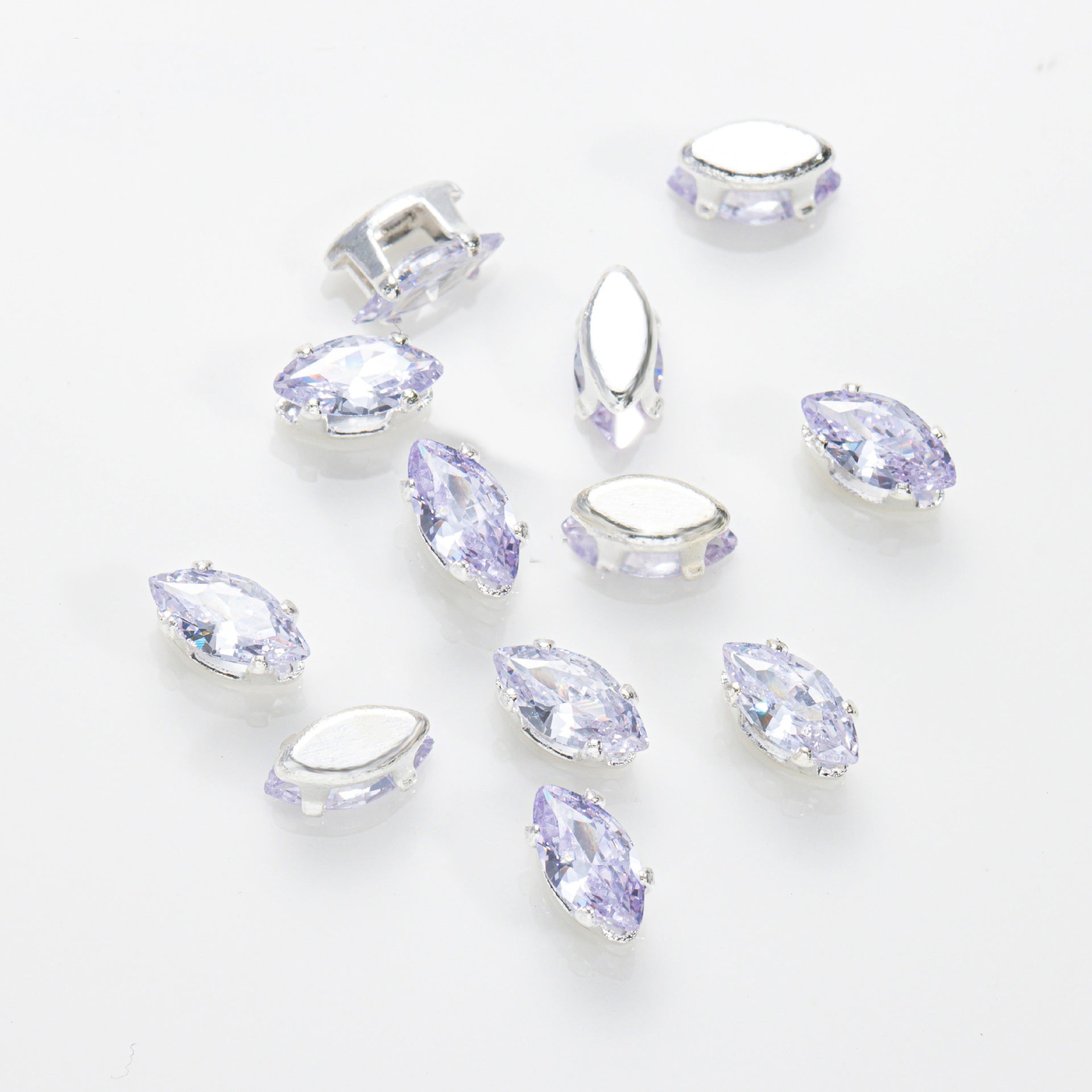 (100pcs)4x8mm Marquise Prong-Set Rhinestone Beads