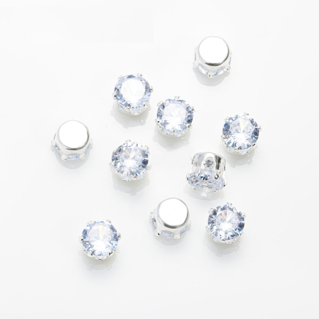(100pcs)4MM Round Prong-Set CZ