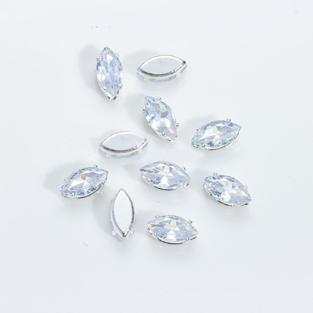 (100pcs)3x6mm Marquise Prong-Set Rhinestone Beads
