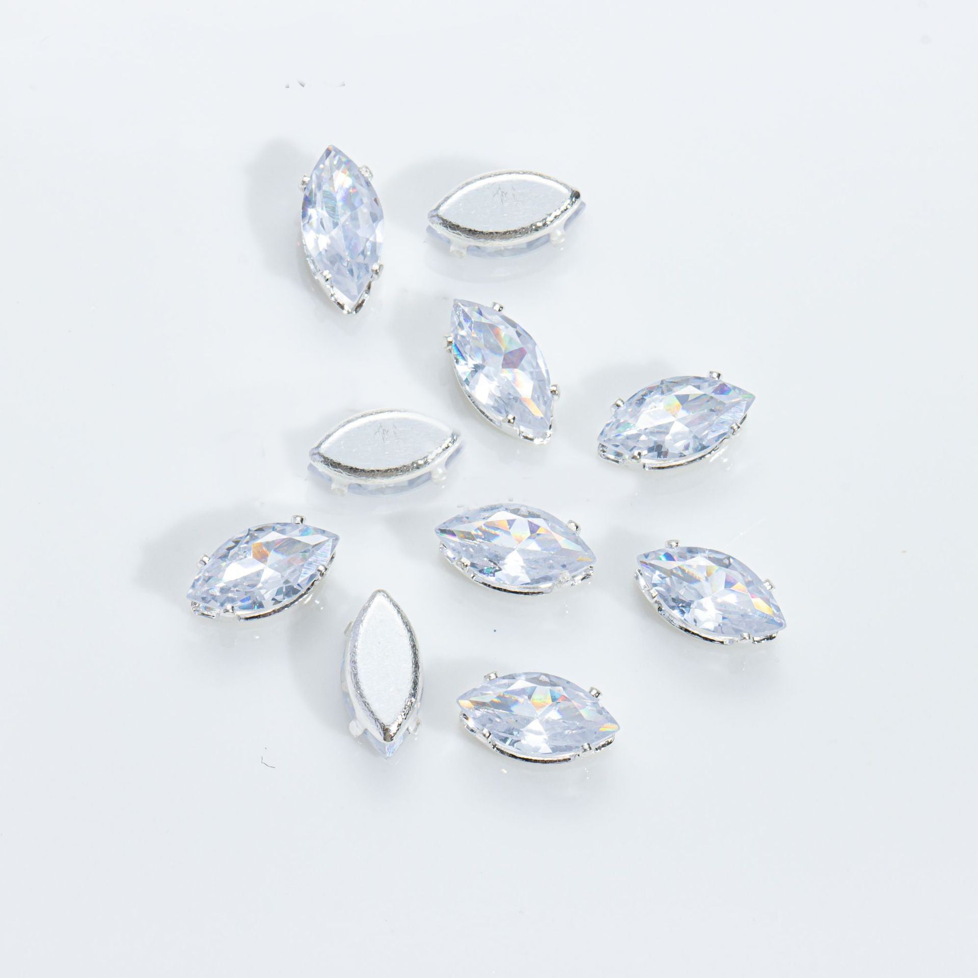 (100pcs)4x8mm Marquise Prong-Set Rhinestone Beads