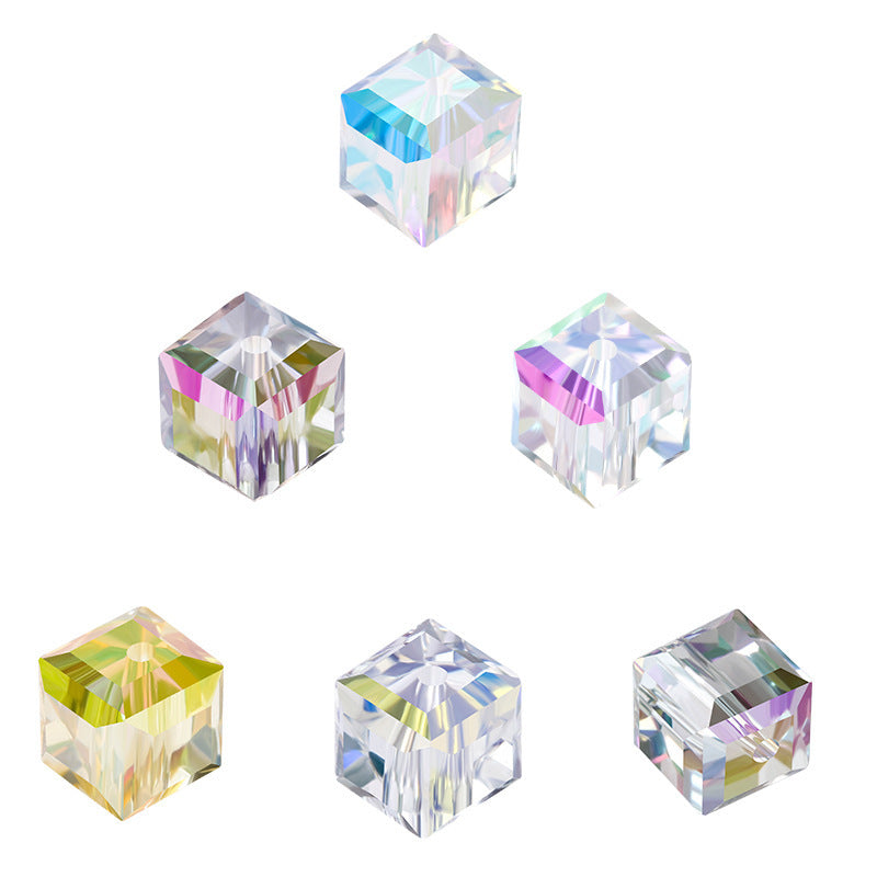 Premium 4/6/8mm Cube Crystal Beads - Serenity Monochrome Collection