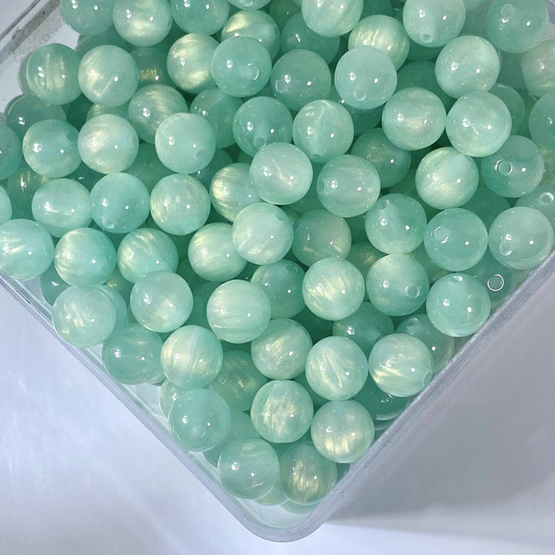 (50pcs)8/10/12/16MM Gilded Resin Beads- Oil-Painted Hues