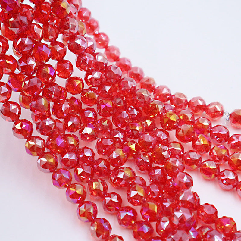 Premium 8mm Round Glossy Glass Beads - Transparent AB Series