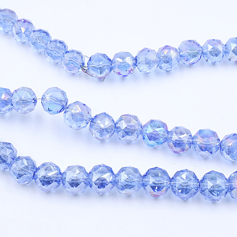 Premium 8mm Round Glossy Glass Beads - Transparent AB Series