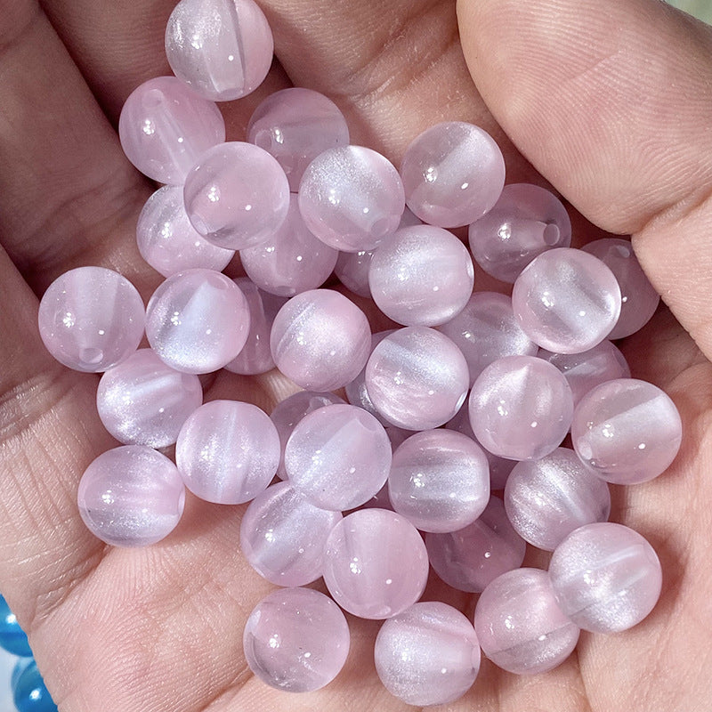 (50pcs)10/12/16mm Frosted Dreamlike Cat's Eye Resin Beads