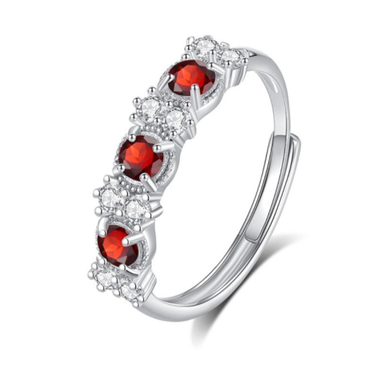 925 Sterling Silver Four-Leaf Clover Ring Mount for 3mm Round Gemstone, Luxury Designer DIY