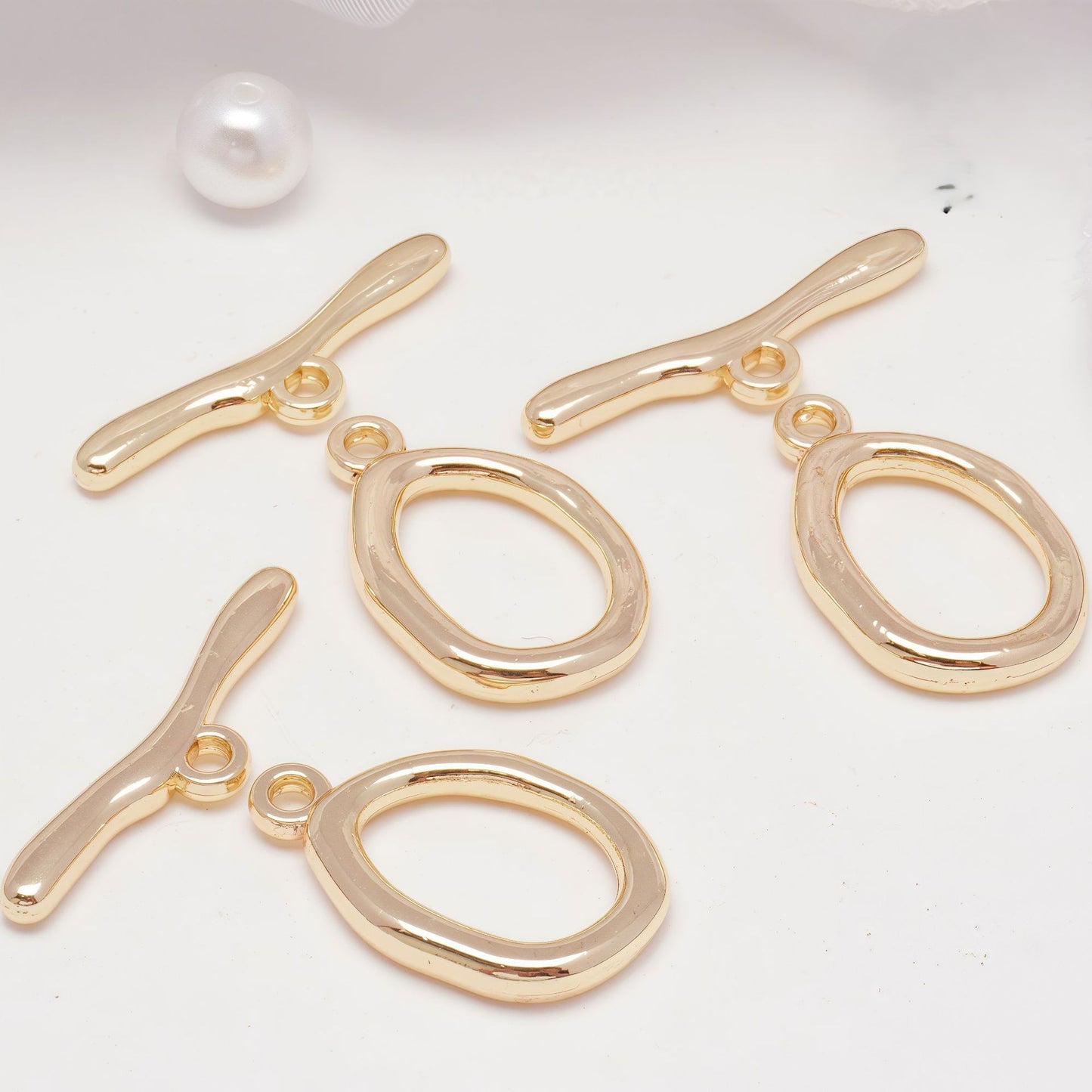 Tarnish-Resistant Oval OT Toggle-10pcs