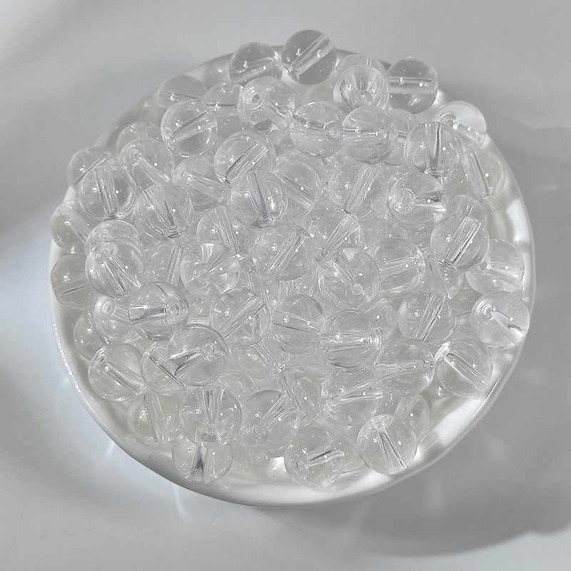 (100pcs)8MM Transparent Jelly Crystals Glass Beads