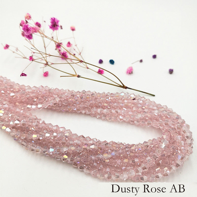 10 Strands 2/3/4mm Bicone Crystal Beads