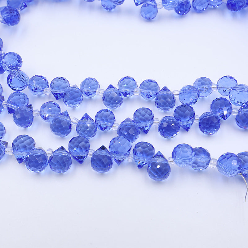 Premium 8MM Teardrop Faceted Beads - Blue Family